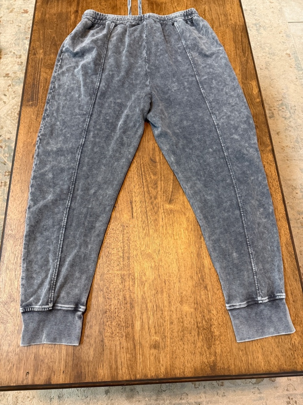 Jane and Delancey Washed Gray Drawstring Jogger Pants - Picture 2 of 5
